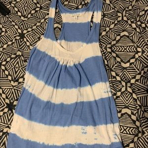 Blue and white tye dye tank top